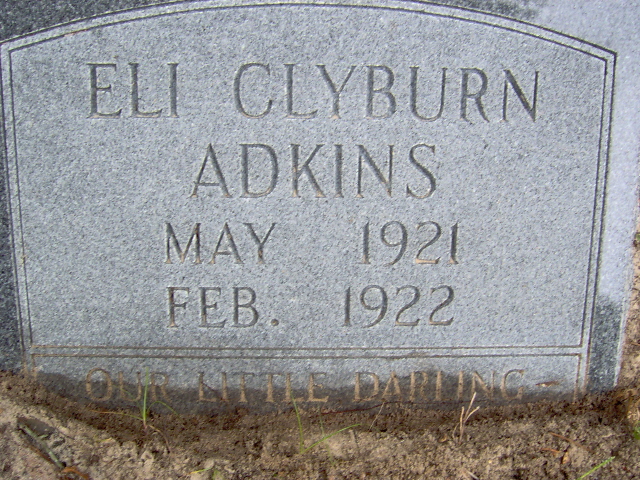 Headstone for Adkins, Eli Clyburn